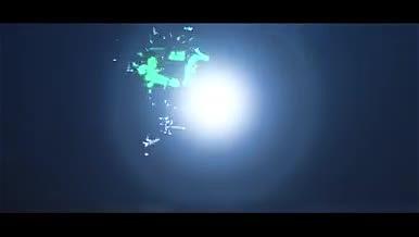 蓝色科技片头粒子震撼logo模板视频的预览图